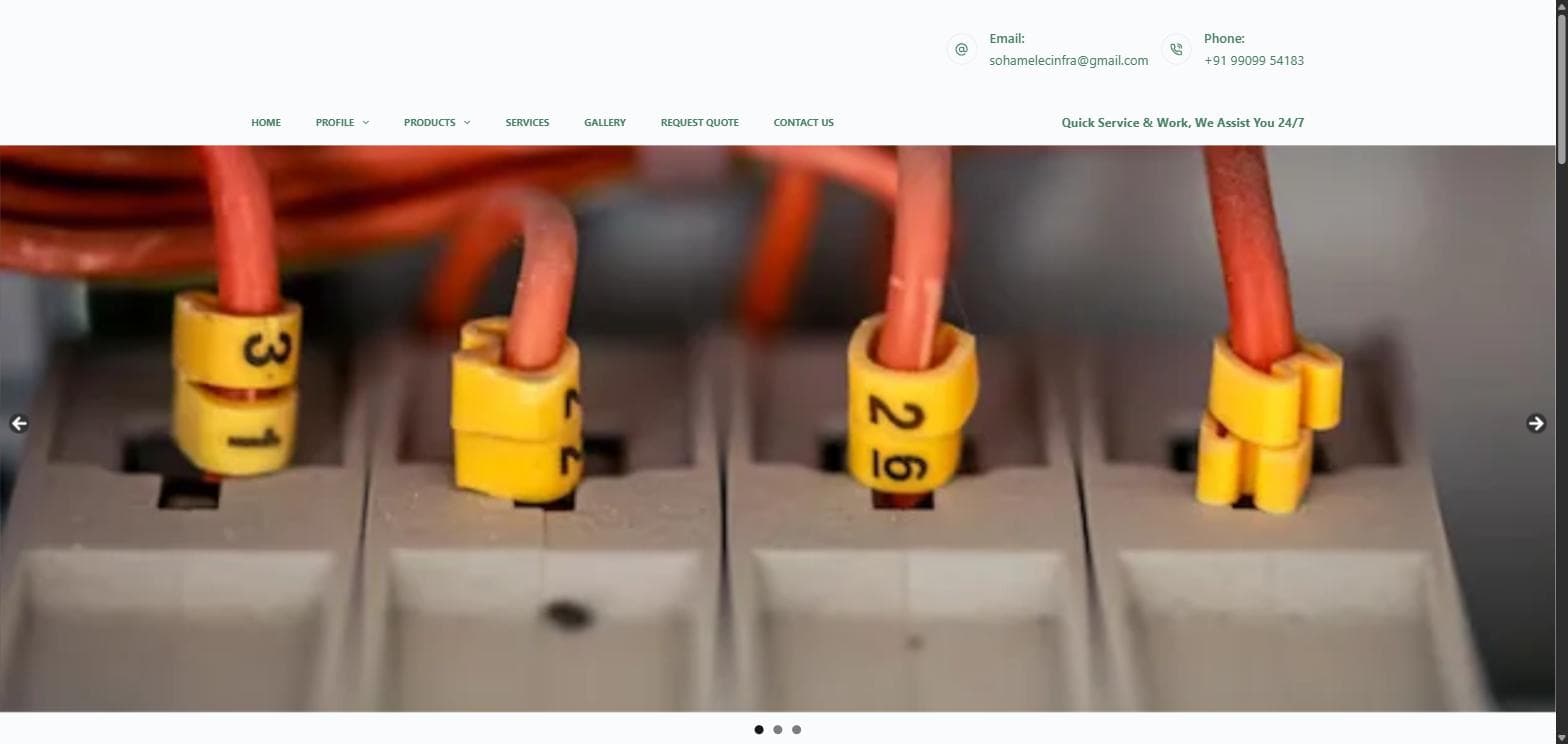 A Website & Admin System for Soham Elec